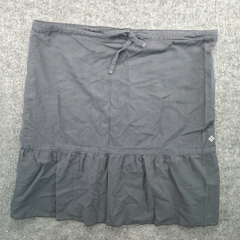 Columbia Skirt Womens Small Black Cotton Drawstring Ruffle Gorpcore Outdoor